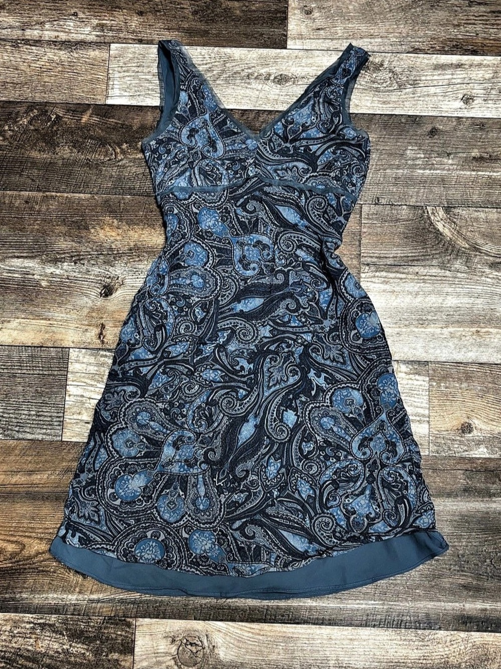 Old Navy Paisley Mini Dress in Blue & Black